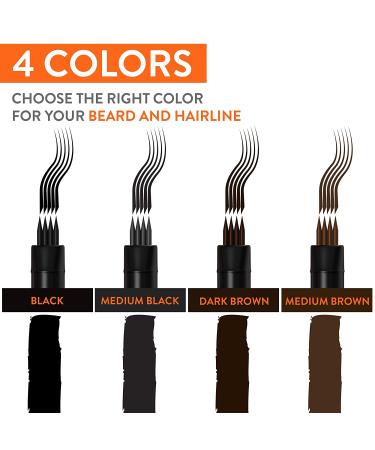 Beard Pen Filler Fork - Black Micro-Fork Barber Styling Pencil with Brush - Long Lasting Waterproof Sweat Proof Solution for a Perfect Natural Beard - Buy Online on GoSupps.com