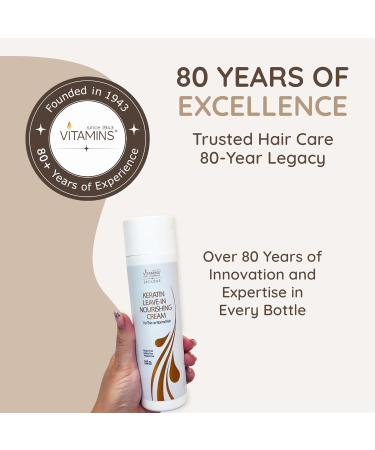 Vitamins Keratin Leave In Conditioner Moisturizer for Thin to Normal Hair - Hydrating Detangler Cream for Dry Damaged Hair - Buy Online on GoSupps.com