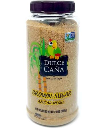 Dulce Caa Azcar Negra, Organic Non-GMO Pure Cane Brown Sugar, 2lb Jar 2 Pound (Pack of 1)