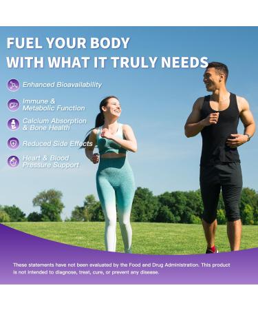 SUWENY Magnesium Potassium D3 K2 10000IU Supplement - Bone/Heart Health Immune/Mood Support Energy for Adults - High Absorption Non-GMO - 60 Caps (1) - Buy Online on GoSupps.com