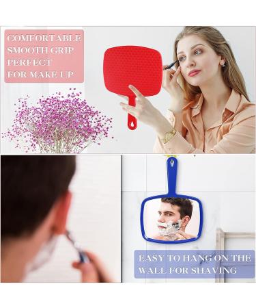 3-Piece Hand Mirror Set for Makeup and Hair Styling - Portable Vanity Mirrors for Travel, Home, and Salon Use - Red, Black, Blue - 9.17 x 6.53 Inch - Buy Online on GoSupps.com
