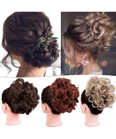 Messy Bun Hair Piece for Women Synthetic Hair Bun Curly Chignon Short Messy Wave Curly Hair Bun Extension Comb Clip in Ponytail Extension Updos Hairpieces for Women Fake Hair Accessories for Women Color2 - Buy Online on GoSupps.com
