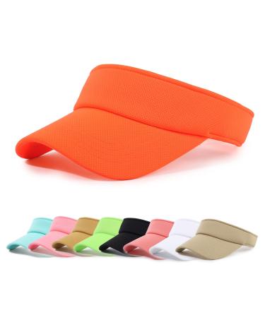NTLWKR Sun Visor Hat Adjustable Velcro Outdoor Sports Cap for Men Women Adults #1 Orange-1