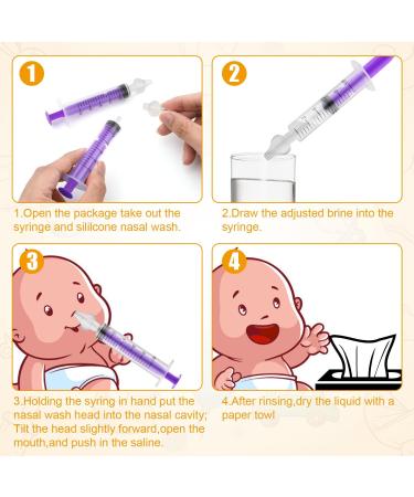 2pcs Baby Nasal Irrigation Set with Silicone Tips - Purple | Nasal Wash Aspirator for Infant Nasal Hygiene - Buy Online on GoSupps.com