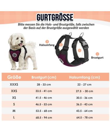 Slowton Dog Harness for Small & Medium Dogs | No-Pull Safety & Soft Padded Breast Harness | Breathable Burgundy - Buy Online on GoSupps.com