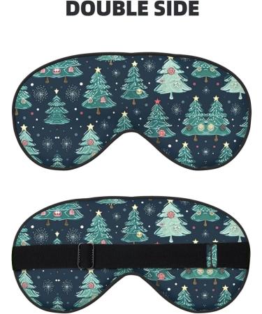 Xmas Tree Ball Stars Print Unisex Sleep Eye Mask - Soft Comfort Eye Shade for Travel Yoga & Shift Work - Black - Buy Online on GoSupps.com