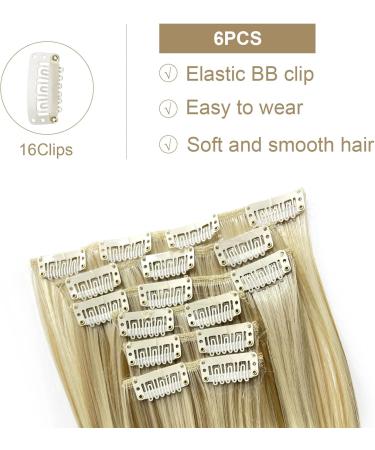 EUPSIIU 23 Inch Long Straight Clip in Hair Extensions Synthetic Hair Extensions Hair Pieces for Women Blonde Hair Extensions Long Straight Blonde Hair Piece Seamless Hair Extensions (gold) - Buy Online on GoSupps.com