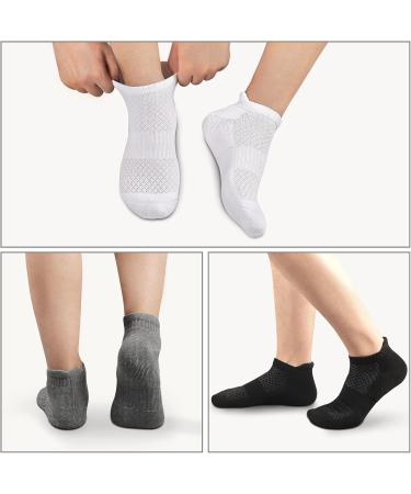 COOPLUS Mens Cotton Ankle Athletic Running Socks - 6 Pairs White, Moisture Wicking & Breathable - Buy Online on GoSupps.com