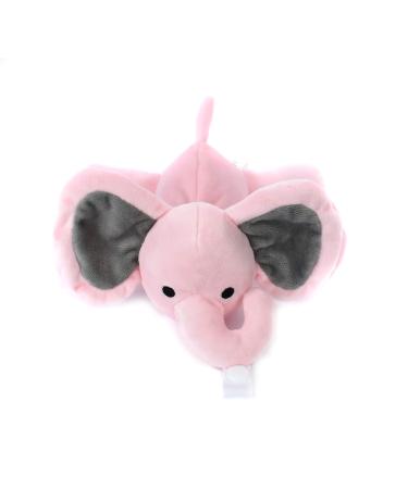 KINREX Baby Pacifier Holder   Soft Elephant Stuffed Animal with Pacifiers Binky Clip for Newborn Babies  Boys & Girls  Preemie  Infant  Pink Measures 18 cm. / 7.09
