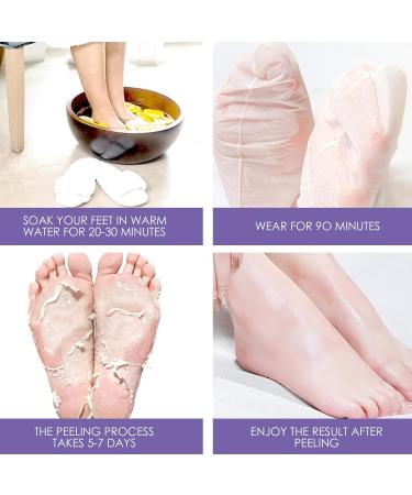 Exfoliating Foot Mask - 2 Pairs of Lavender & Roses Cornea Socks for Effective Foot Care | Unisex Dead Skin Remover - Buy Online on GoSupps.com