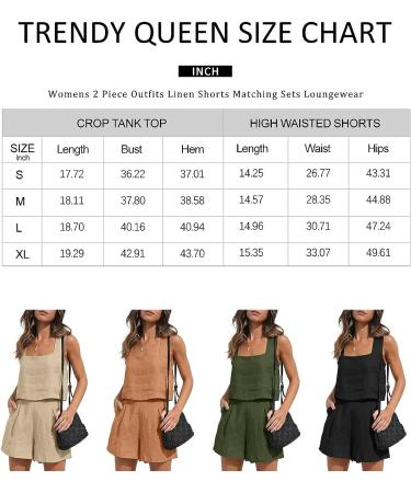 Trendy Queen Women Linen 2 Piece Matching Set - Lounge Shorts & Crop Top | Summer Vacation Beach Outfits 2023 (Black, Medium) - Buy Online on GoSupps.com