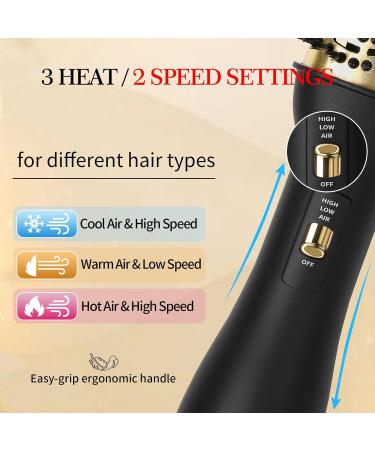 4-in-1 Hair Styler: Oval Brush Dryer & Volumizer for All Hair Types - Black Gold | International Shipping Available - Buy Online on GoSupps.com
