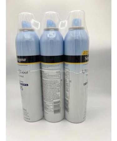 Neutrogena Ultra Sheer SPF 45 Body Mist Sunscreen Spray - 8 oz (Pack of 3) | Broad Spectrum UVA/UVB Protection, Lightweight & Oil-Free - Buy Online on GoSupps.com