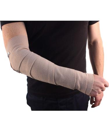  PACK OF 2 PODOCURE Premium Elastic Bandage Wrap Roll - 4 Inch x 5 yd Beige 2 Packs with Clips - Durable Compression Bandage - for Ankle Support Arm Leg or Chest Injury - Buy Online on GoSupps.com