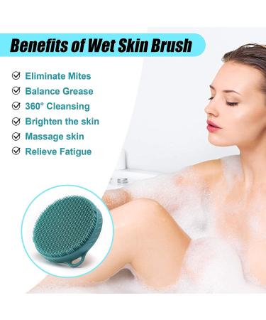 Soft Silicone Body Brush for Wet or Dry Exfoliating - Green | Sensitive Skin Scrubber & Massage Tool - Buy Online on GoSupps.com