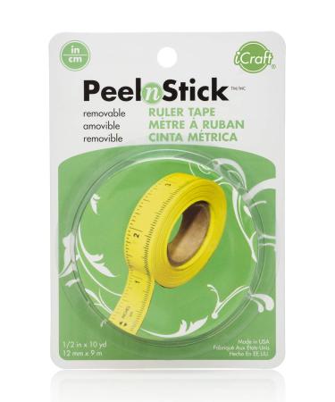 iCraft PeelnStick Removable Ruler Tape, 1/2" x 10 Yards, Green