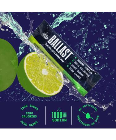 Ballast Zero-Sugar Electrolytes - Citrus Lime Hydration Powder | Keto-Friendly Daily IV | Rapid Rehydration | Element Magnesium Sodium & Potassium - 30 Count - Buy Online on GoSupps.com