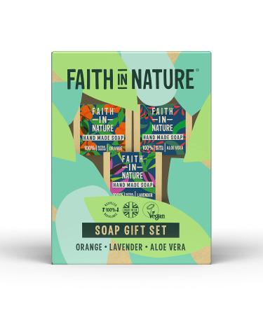 Faith In Nature Natural Handmade Soap Gift Set Vegan & Cruelty Free No SLS or Parabens 3 x 100g Mutli 100 g (Pack of 3) - Buy Online on GoSupps.com