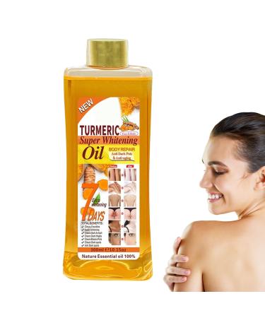 Turmeric Oil Prediluted Skin Oil 300ml Moisturizing Body Oil Brightening Turmeric Oil for Radiant Skin Elasticity Relief from Dry Skin & Routine