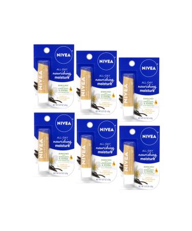 Nivea Lip Care Vanilla Butter Cream 0.17 Ounce Carded (6 Pieces)