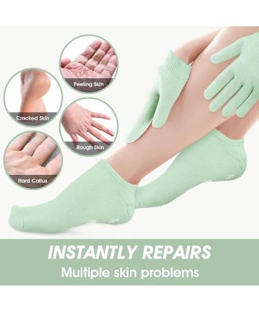 Aster Moisturising Socks and Gloves Set - 4 Pc Silicone for Women | Repair Dry Cracked Hands & Feet | Gel Lining with Essential Oils & Vitamins - Buy Online on GoSupps.com