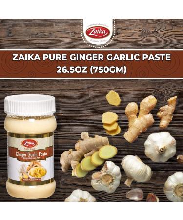 Zaika Pure Ginger Garlic Paste 26.5oz (750gm) Premium Quality Ginger Garlic Paste for Cooking Airtight Jar | Non-GMO | No Colors | Indian Origin Fresh Ginger Garlic All-Natural Ingredients (Ginger Garlic Paste) - Buy Online on GoSupps.com