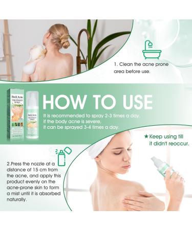  Miioto Back Acne Treatment Spray Back Acne and Chest Acne Removes Excess Oil on the Body and Penetrates Pores Soft and Non-Irritating 120ml - Buy Online on GoSupps.com