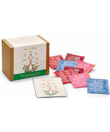 teemando Coffret cadeau "Time to Relax" avec 28 sachets pyramidaux (4 vari t s de 7 sachets) 7 sachets de 3 g 7 sachets de 3 5 g 14 sachets de 4 g avec 1 carte produit