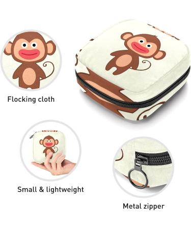 Menstrual Bag with Zipper | Stylish Ladies Napkin Pouch & Tampons Collection Bag for Women & Girls | Dumb Monkey Design - Buy Online on GoSupps.com
