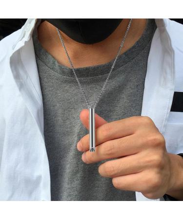 Anxiety Necklace Relieve Stress and Anxiety Breathing Necklace for Women Men Anxiety Relief Items for Stress Relief Clam Down Breathing Exercises Rose Gold+silver - Buy Online on GoSupps.com