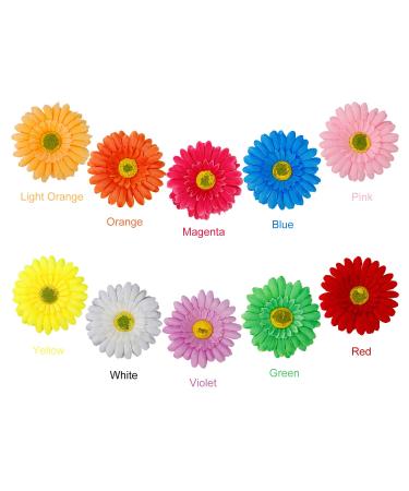 Flower Hair Clips - Sunflower & Multi-Colored Hair Accessories for Kids & Women - 10 Piece Set - Buy Online on GoSupps.com