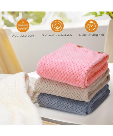 ZUMRUKES 4 Pack Microfiber Hair Towels - Super Absorbent & Fast Drying Hair Wrap for Women - Anti Frizz & Curly Hair Friendly - Buy Online on GoSupps.com