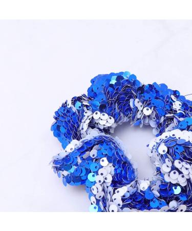 Amosfun Sparkly Glitter Sequin Hair Scrunchies Ponytail Holder Elastic Hair Bands Hair Ties Hair Accessories for Girls Women (Blue) - Buy Online on GoSupps.com