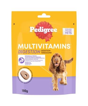 Pedigree Multivitamins Digestion Food Supplements for Dogs - Treats with Probiotics 36x180g Sachet Rewards That Help Maintain Good Digestion Easy to Eat