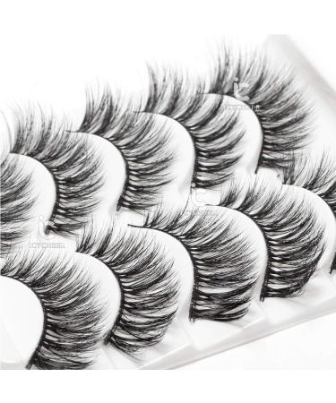 Buy Icycheer Mixed 3D Artificial Eyelashes | Full Strip Natural Long Thick Cross Wispy & Fluffy Doll Eyelashes for Cosplay | 60 Pairs Makeup - Buy Online on GoSupps.com