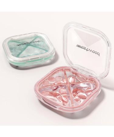 Compact Pink Pill Organizer - 4 Compartments for Vitamins & Medications | Travel & Camping Moistureproof Case - Buy Online on GoSupps.com