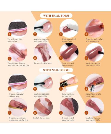 Saviland Poly Gel Nail Kit - 7 Glitter Colors with Slip Solution | Halloween Nail Art Builder Kit for Manicure Beginners | DIY Red Gold Poly Gel Nail Extension Set - Buy Online on GoSupps.com