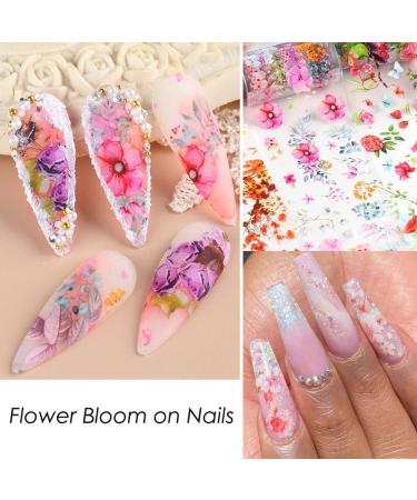 10 Rolls/Box Hot Manicure Transfer Decals DIY Maple Leaf Floral Nail Foil Stickers For Nail Art Decorations - Buy Online on GoSupps.com