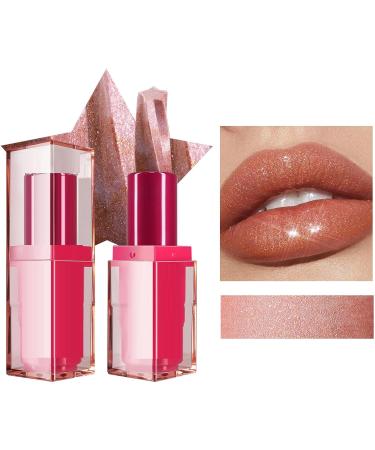  Obesntln Glitter Lipstick Red - Glitter Lip Gloss Makeup Lipstick Glitter Lipstick | Moisturizing Lip Balm Long-Lasting Lipstick Waterproof Cosmetics Long - Buy Online on GoSupps.com