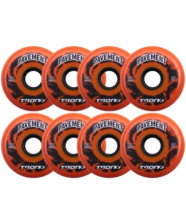 TronX Outdoor Asphalt Pavement 85A Inline Roller Hockey Wheels 8 Pack | 59mm, 68mm, 72mm, 76mm, 80mm Sizes