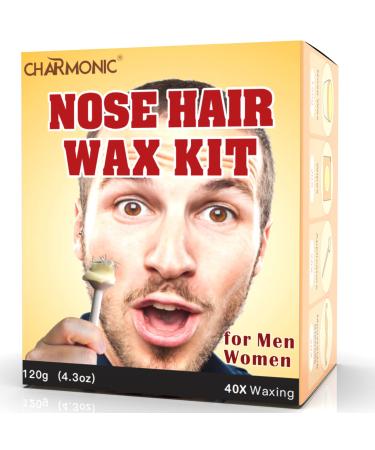 120g Wax Nose Wax Kit  Nose Hair Wax  Nose Wax with 40 Applicators and 20 Wipes  Quick and Painless Nose Hair Waxing Kit for Men and Women  Nose Hair Remover Wax Kits Used 20 25 Times Usage