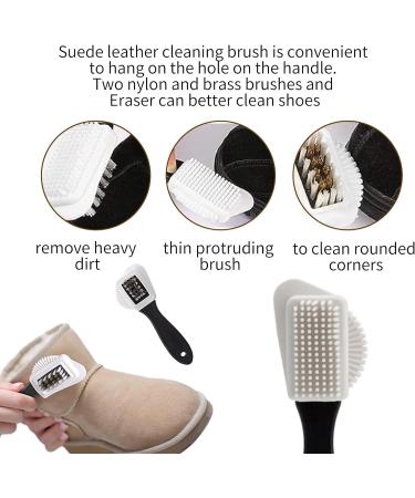 2Pcs Premium 4 Sided Suede Brush for Shoes - Multipurpose Matte Leather Care Tool for Stain Removal and Cleaning Shoes/Boots - Buy Online on GoSupps.com
