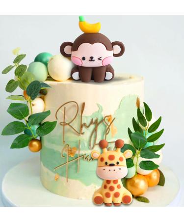 Jevenis Sage Green Tortendeko Animals Kuchendeko Birthday Jungle Birthday Deco Jungle Themed Tortendeko For Birthday Party Children Baby Shower Color2 - Buy Online on GoSupps.com