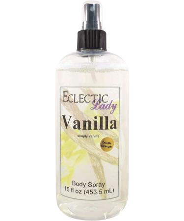 Vanilla Body Spray (Double Strength) 16 ounces Body Mist for Women with Clean Light & Gentle Fragrance Long Lasting Perfume with Comforting Scent for Men & Women Cologne with Soft Subtle Aroma 16 Fluid Ounces (Double Strength)