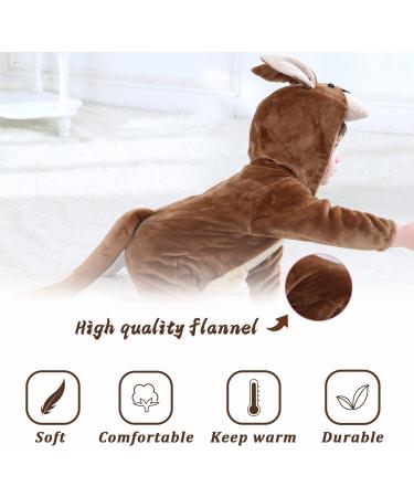 Doladola Unisex Baby Kangaroo Hooded Romper | Infant's Jumpsuit Pajama 0-3 Months - Buy Online on GoSupps.com