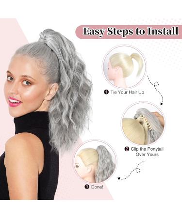 Brikabia Ponytail Extension - Clip-In Long Curly Hair Piece for Women 40cm Black Brown - Buy Online on GoSupps.com