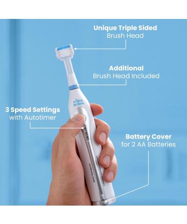 Triple Bristle Kids Sonic Toothbrush - 3 Sided Rechargeable Toothbrush | Dentist Approved | Fun Stickers & Rewards | Best for Kids' Dental Care - Buy Online on GoSupps.com