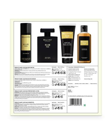 Luxury KLUB Man Gift Set with Shower Gel 250 Ml (8.45 fl.oz.) for Deep Cleansing EDP Perfume 100 Ml (3.4 fl.oz.) No Gas Deo Body Parfum 150 Ml (5.07 fl.oz.) & Perfume Body Lotion 200 Ml (6.8 fl.oz.) - Buy Online on GoSupps.com