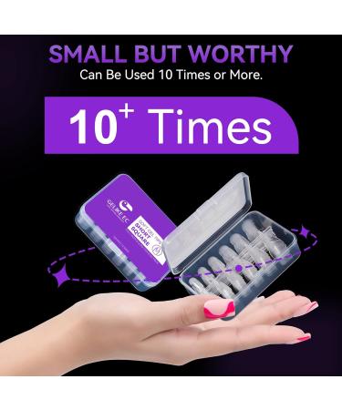 Gelike EC Mini Short Square Gel Nail Tips - 120PCS Full Cover PMMA Resin False Press on Nails | Pre-Etched for Extensions | Clear & Strong | 12 Sizes - Buy Online on GoSupps.com