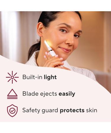 Buy Finishing Touch Flawless Dermaplane Glo - Sonic Lighted Exfoliator & Razor for Facial Hair Removal | 6 Replacement Heads | International Shipping Available - Buy Online on GoSupps.com